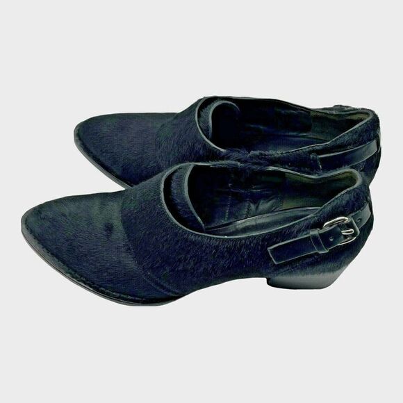 ALEXANDER Wang Black Calf Hair Emily Heels Booties - Picture 2 of 12
